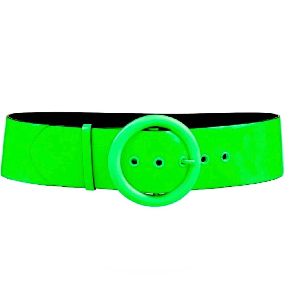 Roberto Cavalli, patent leather Just Cavalli neon green wide waist belt
